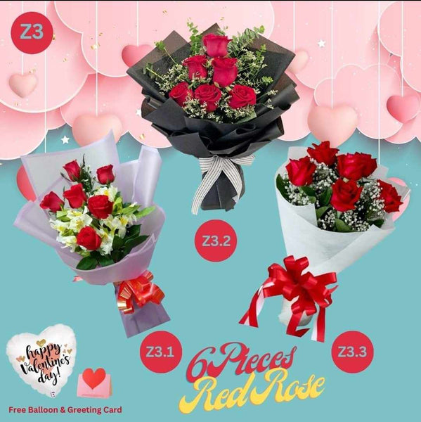 STAN 6pcs Red Rose