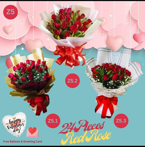 STAN 24pieces Red Rose