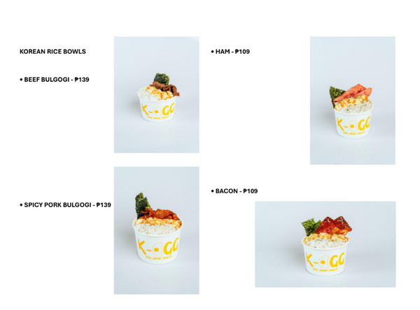 K-EGG KOREAN RICE BOWLS