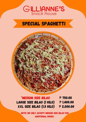 Gillian's  Special Spaghetti (Pre-Order)